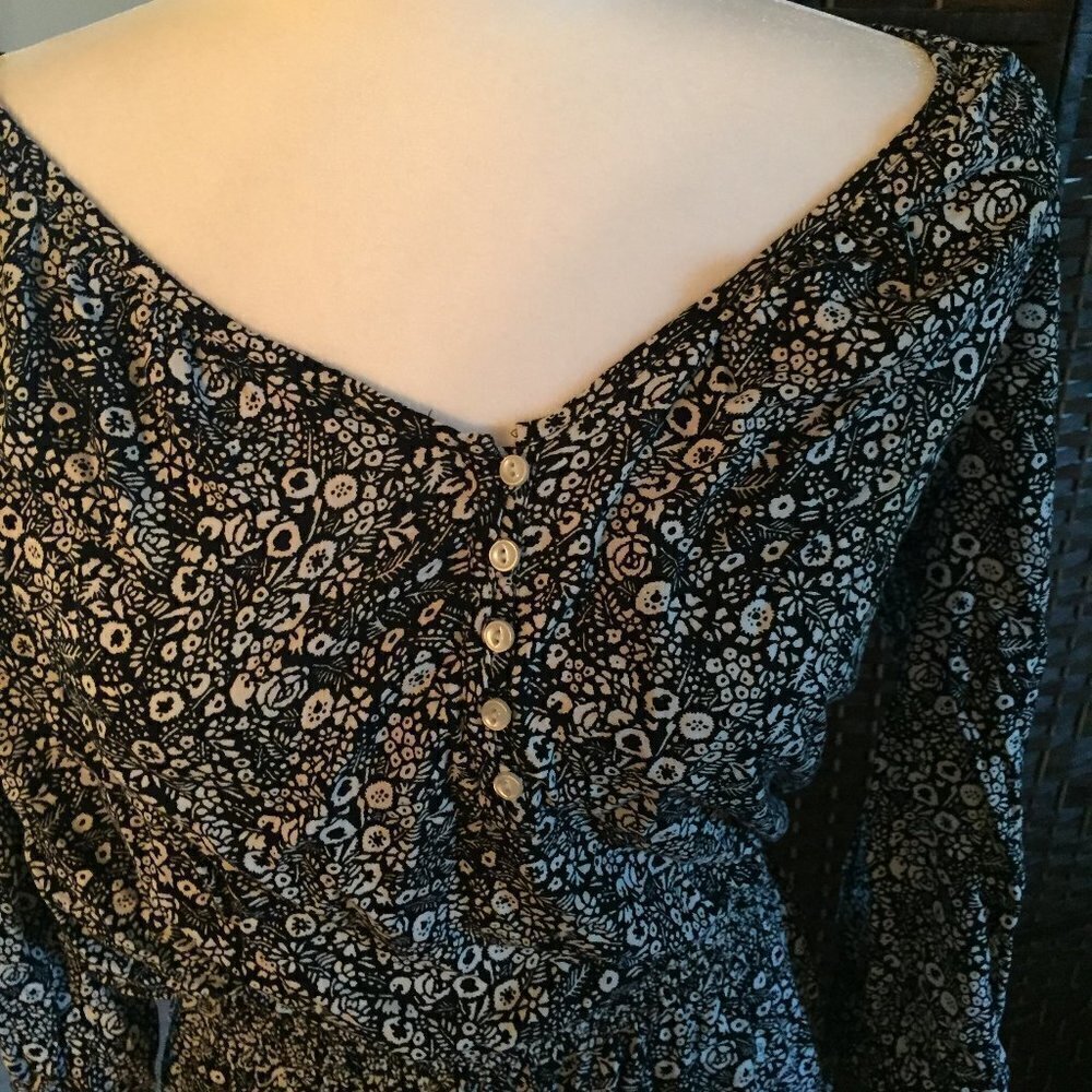 American Living black & white floral dress size M - Picture 2 of 8